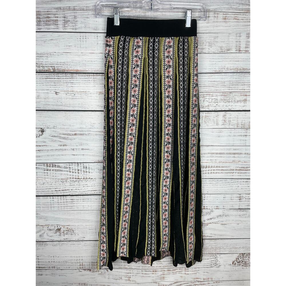 Galeria Tricot Boho Southwestern Maxi Skirt Floral XS Lace Fairy Whimsygoth